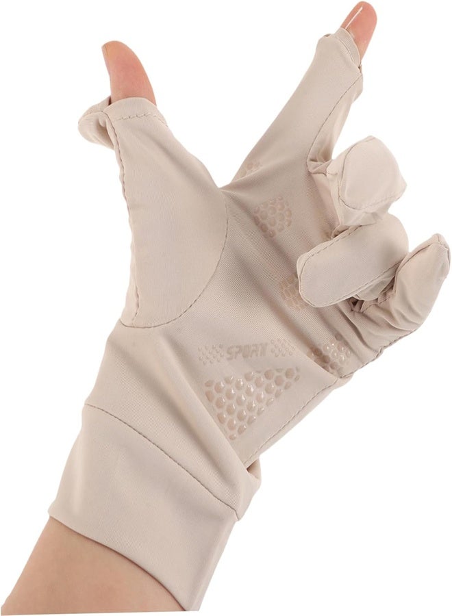 Ladies' ice silk glovesSummer outdoor sun protection, short and thin ice silk, anti-slip driving, cycling and breathable sports gloves - Image 2
