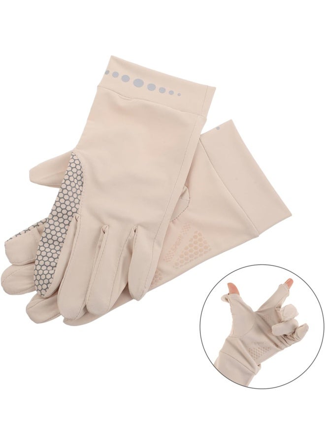 Ladies' ice silk glovesSummer outdoor sun protection, short and thin ice silk, anti-slip driving, cycling and breathable sports gloves - Image 3