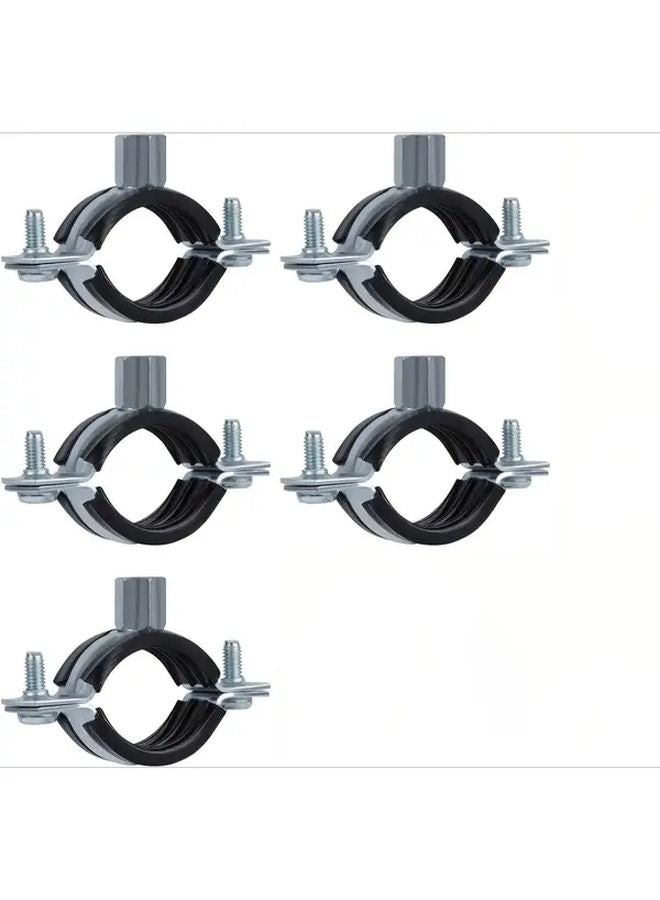 5pcs Heavy Duty Galvanized Iron Pipe Hangers Adjustable Split Ring Clamp Bracket - Image 1