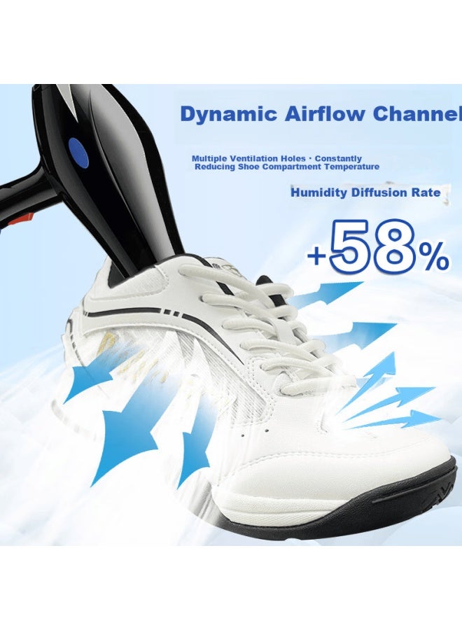 Double Fish Table Tennis Shoes Sharp Durable Professional Non-slip Breathable Wear-resistant Men's And Women's Table Tennis Shoes Size 44 Obsidian Black - Image 5