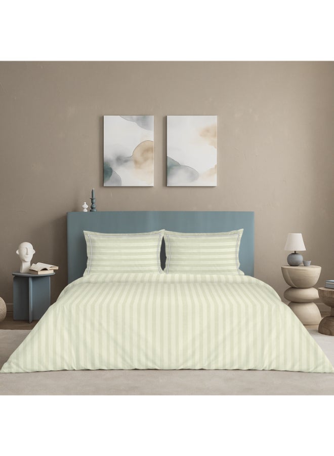 MULBERRY LIVING غطاء لحاف قطن %  بخطوط إليسيان مقاس كاليفورنيا كينج  ×  سم - عاجي - Image 1