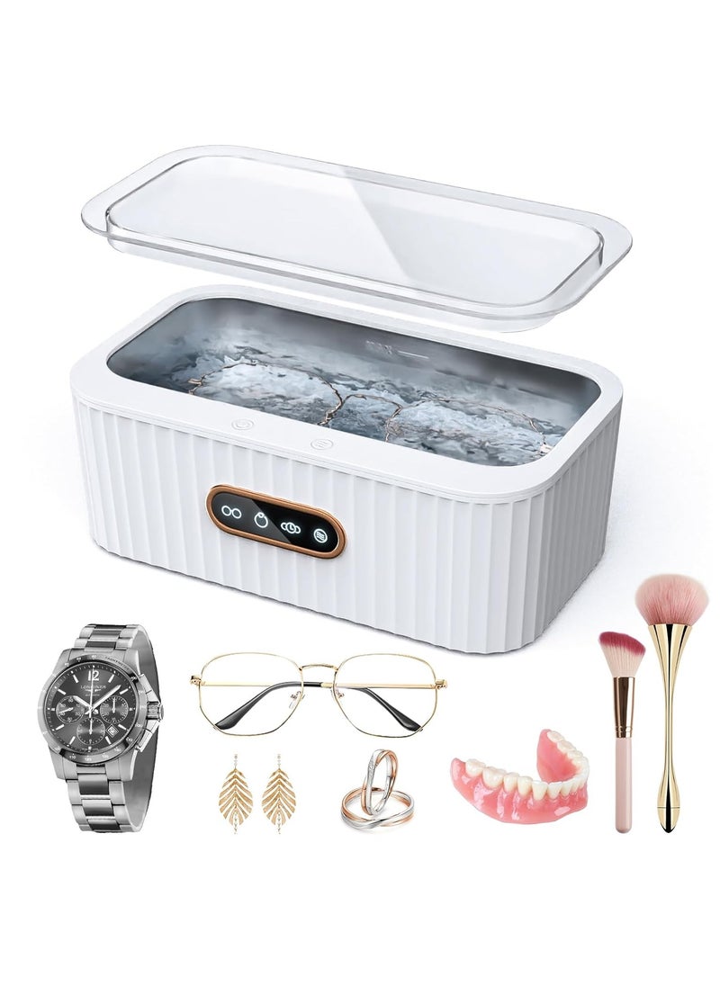 LAESO Jewelry Cleaner,  Portable Ultrasonic Cleaner, Cleaner Ultrasonic Machin for Eyeglass Silver Ring Watches Coins | 4 Auto Timer Models with 400ml Stainless Steel Tank for Retainer  - Image 1
