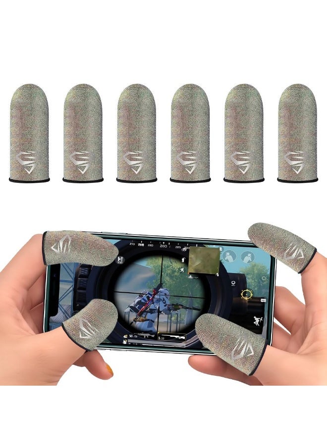 زوربس® 6 قطعة أرجل أصابع للألعاب، ألياف فضية موصلة، أرجل أصابع للألعاب قابلة للتنفس، أرجل أصابع للألعاب ملائمة ومتينة لا تنزلق، للأصابع الإبهام والمبيني مع صندوق تخزين - Image 1