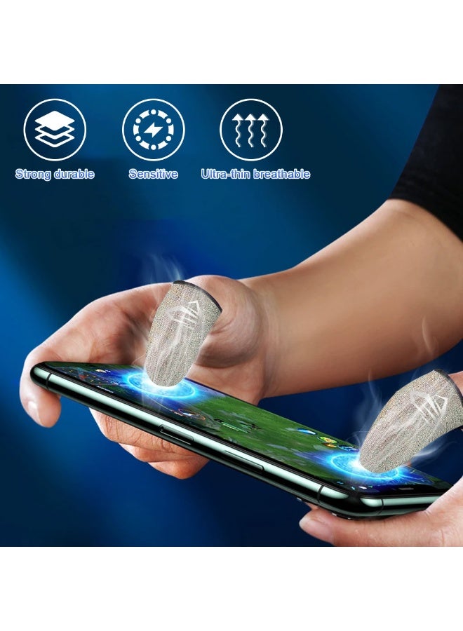 زوربس® 6 قطعة أرجل أصابع للألعاب، ألياف فضية موصلة، أرجل أصابع للألعاب قابلة للتنفس، أرجل أصابع للألعاب ملائمة ومتينة لا تنزلق، للأصابع الإبهام والمبيني مع صندوق تخزين - Image 3