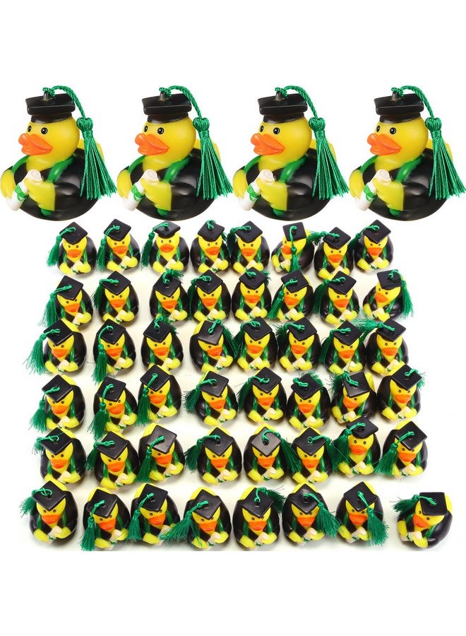 Lewtemi Lewtemi 12 Pcs Green Graduation Diploma Rubber Ducks 2025 Grad Rubber Duck Bulk Cake Topper for Student Bathtub Swimming Pool Theme Party Favors, 2.5 x 2.5 x 2 Inch  - Image 1