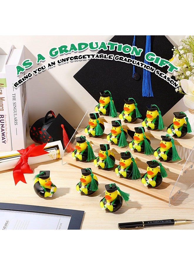 Lewtemi Lewtemi 12 Pcs Green Graduation Diploma Rubber Ducks 2025 Grad Rubber Duck Bulk Cake Topper for Student Bathtub Swimming Pool Theme Party Favors, 2.5 x 2.5 x 2 Inch  - Image 5