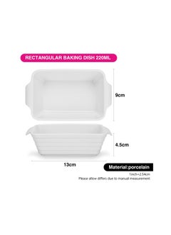 Fissman 3-Piece Rectangular Baking Dish 13x9x4.5cm/220ml Porcelain  - Image 4