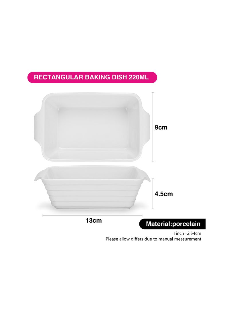 Fissman - 3-Piece Rectangular Baking Dish 13x9x4.5cm/220ml Porcelain - Image 1
