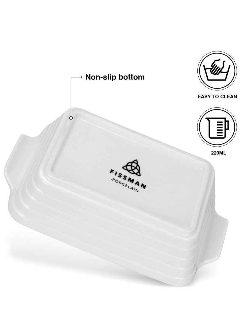 Fissman - 3-Piece Rectangular Baking Dish 13x9x4.5cm/220ml Porcelain - Image 1