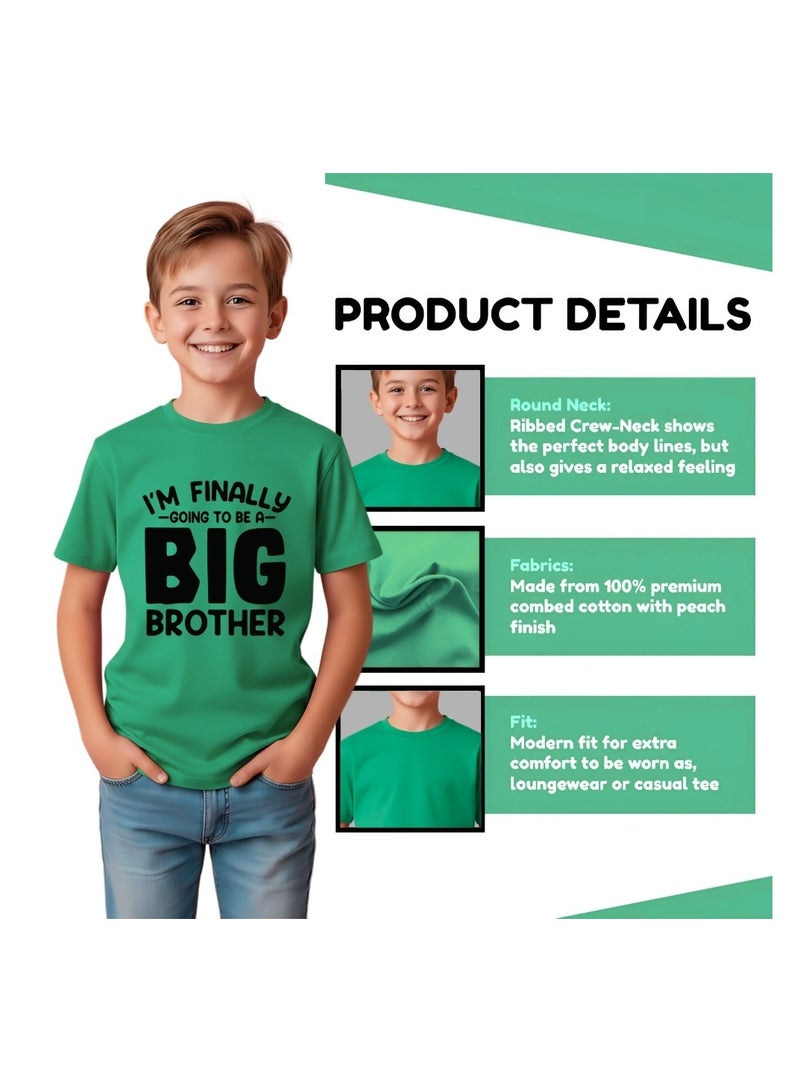 PRINTSHOP4ME Big Brother Kids Boys T-Shirt - Round Neck, Short Sleeve, Soft and Comfortable Tshirt - Big Brother Announcement Tee for Boys with Fun Big Brother Design - Image 4