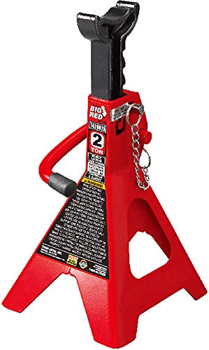 BIG RED T42002A Torin Steel Jack Stands: Double Locking, 2 Ton (4,000 lb) Capacity, Red, 1 Pair - Image 2