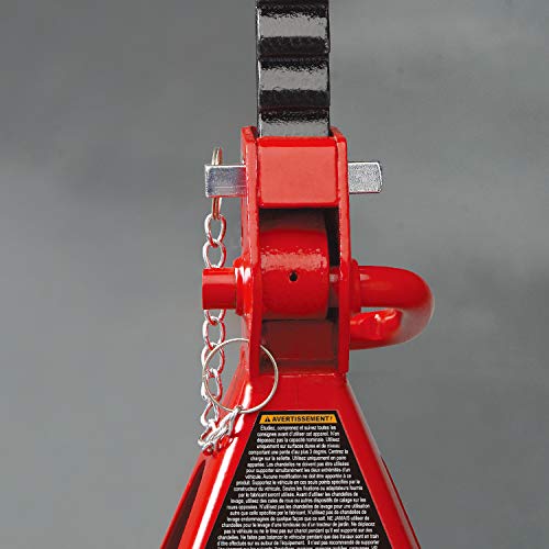 BIG RED T42002A Torin Steel Jack Stands: Double Locking, 2 Ton (4,000 lb) Capacity, Red, 1 Pair - Image 3