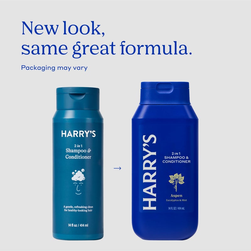 Harry's Men's 2 in 1 Shampoo and Conditioner for All Hair Types - Original Aspen Scent - (3 Pack) 14 fl oz - No Parabens or Sulfates - Image 3