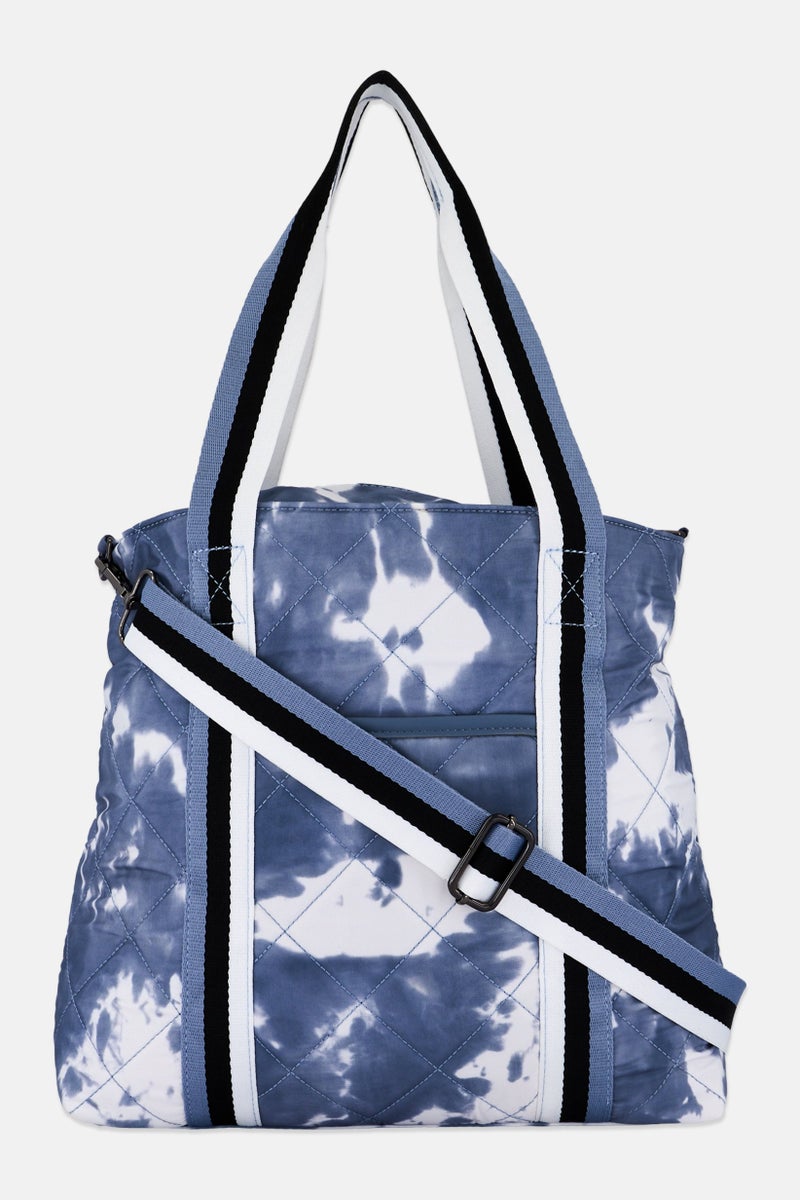Sol and Selene Women Tie Dye Tote Bag 34 H x 42 L x 13 W cm, Storm Blue  - Image 1