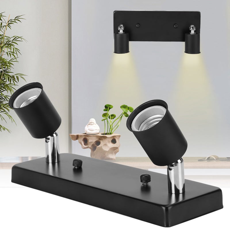 Elegant E27 Lamp Holder with Rectangular Turning Base DIY Accessories for Ceiling Wall LampBlack - Image 4