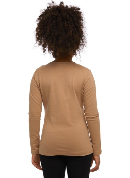 Lovetti Milky Coffee Basic Seasonal Lycra Long Sleeve Girls T-Shirt  - Image 4