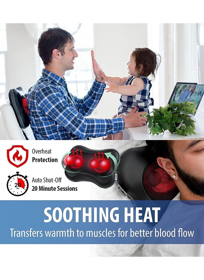 Arabest Shiatsu Back and Neck Massager, 3D Kneading Deep Tissue Massage Pillow with Heat for Muscle Pain Relief, Chairs and Cars, Black  - Image 3
