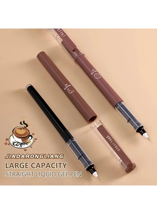 GORVIQUE Gel Pen Set – 6-Pack Aesthetic Brown Ink Pens with Smooth Writing, Quick-Dry Ink & Soft Grip | Café Style Pens Jedoubal Style Pen BLACK Coffee-Themed - Image 4