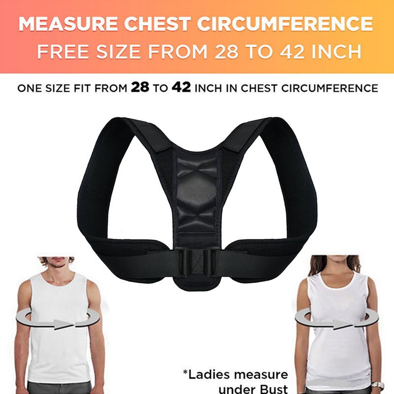 Back Brace Posture Corrector for Men and Women – Adjustable Upper Back Brace Posture Support for Clavicle – Neck and Shoulder Pain Relief, Increased Mobility - Image 2