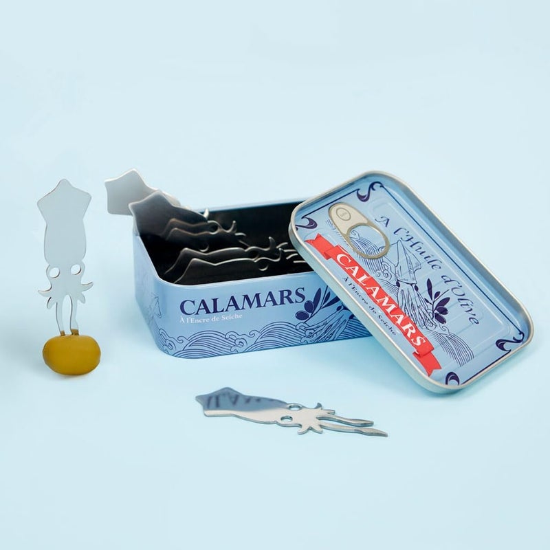 Balvi Fork Appetizer Conserverie Calamars Retro Design Canned Squid Can/INOX - Image 3
