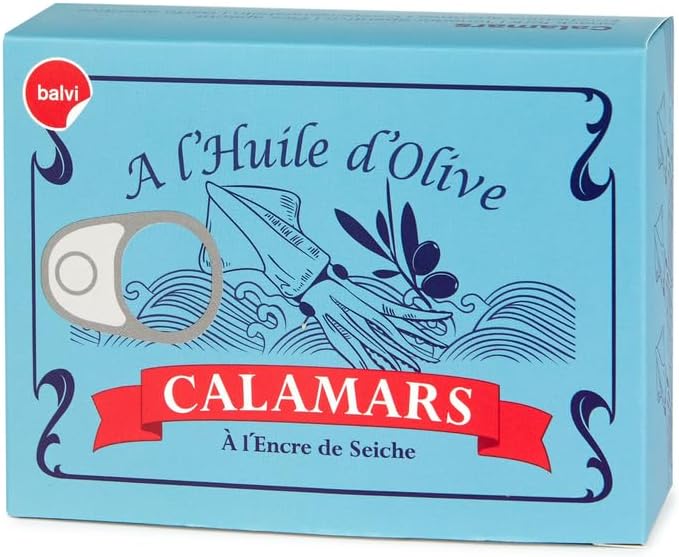 Balvi Fork Appetizer Conserverie Calamars Retro Design Canned Squid Can/INOX - Image 2
