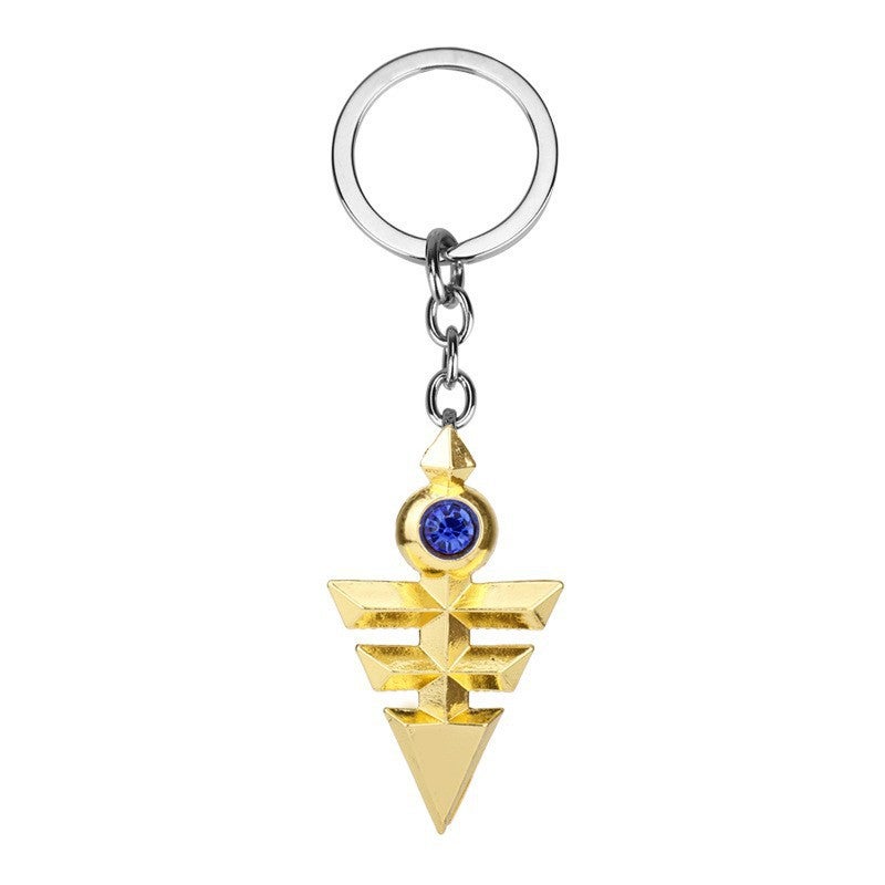 HC Yu-Gi-Oh! Metal Horus Eye Scepter Wisdom Wheel Building Blocks Pyramid Necklace Keychain - Image 1