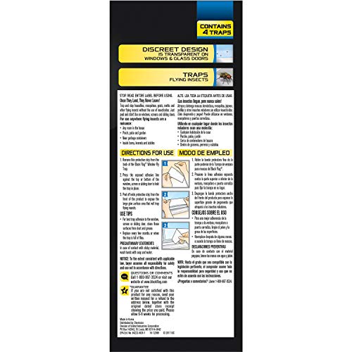 Black Flag Window Fly Trap, Transparent Glue Traps 4 Count - Image 2