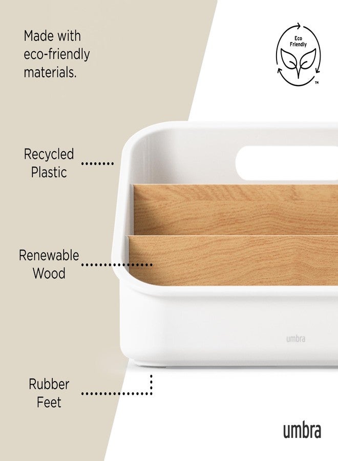 Umbra Bellwood Packet Organizer, Divided Tray for Pantry Ingredients and Other Small Items, Made of Durable Plastic and Wood, Natural/White - Image 5