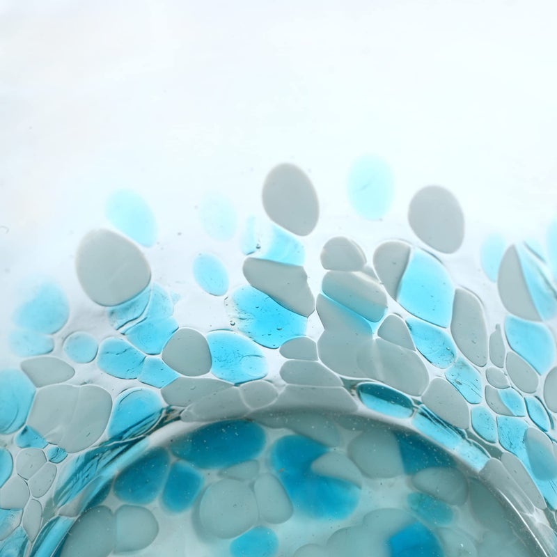 Handmade con Amor - 18 oz Hand Blown Mexican Drinking Glasses - Set of 6 tumblers, 18 fl oz each, Ocean Blue Confetti - Image 3