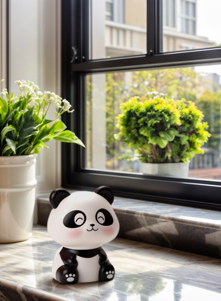 Solar Bobblehead Figures, Panda Car Accessories Welcoming Animal Sculpture Ornament Solar Nodding Panda Figurine Decorative Car Bobblehead for Car Dashboard Home Restaurant - Image 5
