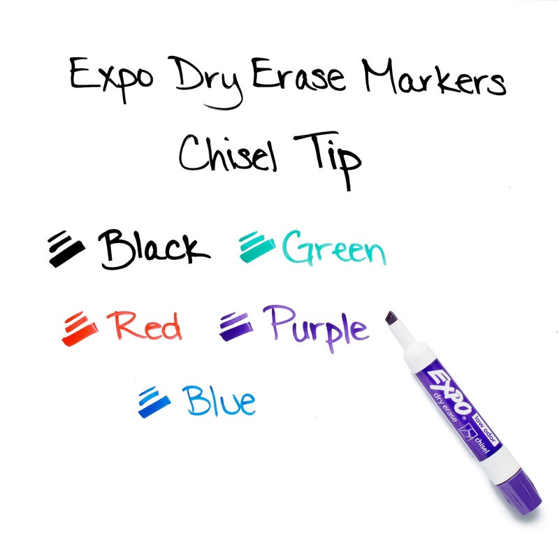 EXPO Low Odor Dry Erase Markers, Chisel Tip, Assorted Colors, Pack of 36 - Ideal for Classrooms, Offices & Home Offices - Image 5
