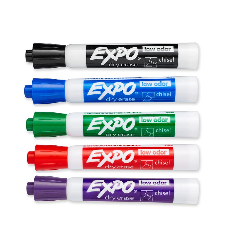 EXPO Low Odor Dry Erase Markers, Chisel Tip, Assorted Colors, Pack of 36 - Ideal for Classrooms, Offices & Home Offices - Image 3
