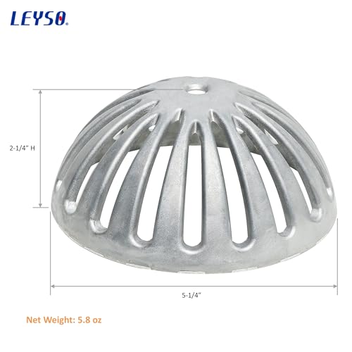 Leyso Heavy Duty Aluminum Drain Covers, Sink Drain Cover, Floor Drain Cover, Dome Strainer Cover for Compartment Sink, Kitchen, Outdoor, Garden, Restaurant 5-1/2" W x 2-1/4"H (5 PCS) - Image 2