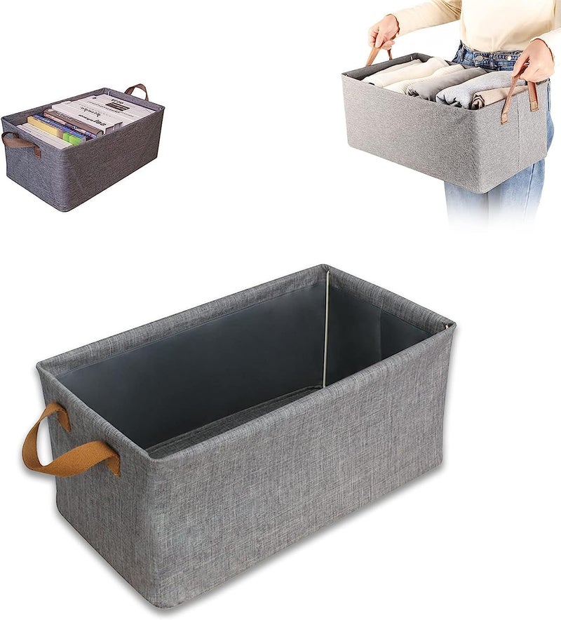 shreeshann Closet Clothes Organizer with Handle Fabric Storage Box with Steel Frame Stackable Shelf Storage Baskets Foldable Wardrobe Storage Box for Clothes Toys Multicolor Pack Of 1 - Image 1