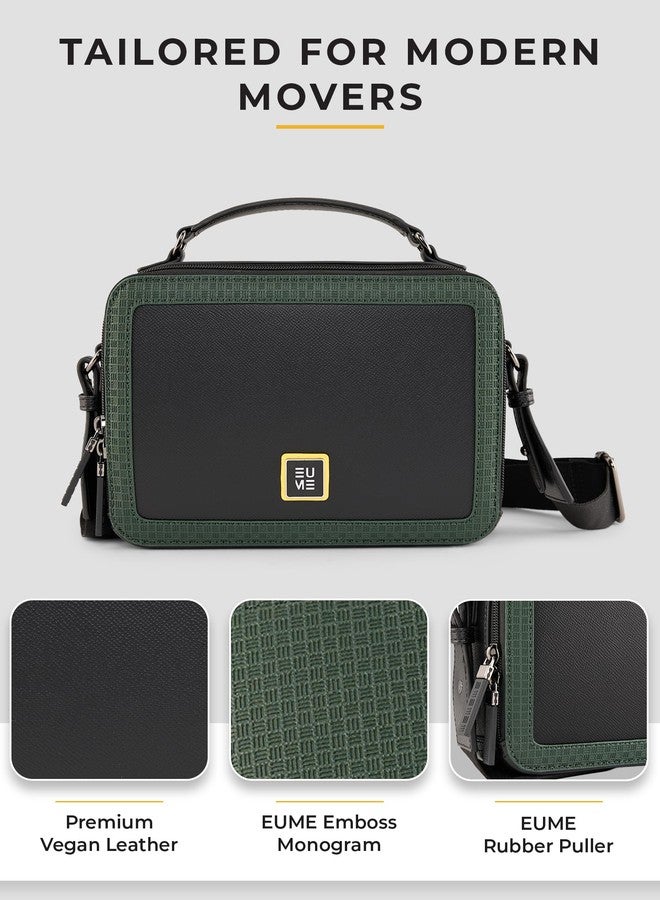 EUME Regalia Sling Bag for Men & Women | Crossbody Travel Bag | Lightweight 2.5L Daily Use Bag | Charcoal Green - Image 4