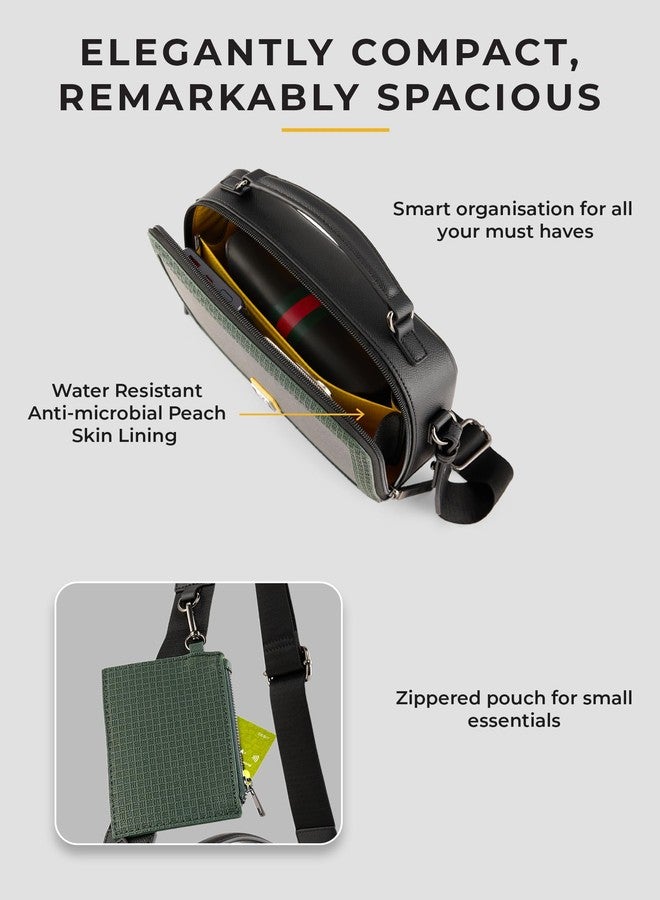 EUME Regalia Sling Bag for Men & Women | Crossbody Travel Bag | Lightweight 2.5L Daily Use Bag | Charcoal Green - Image 5