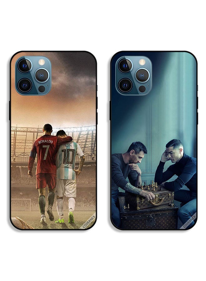 Covernex Two Cases For Apple iPhone 12 Pro Protective Covers CR7 and Leo Messi - Image 1