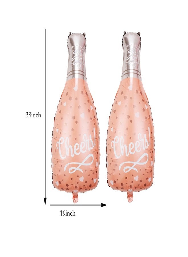 LYK 4PCS Pink Champagne Bottle Balloons Champagne Glasscup Balloon Foil Mylar Balloons Birthday Party Wedding Decorations - Image 5