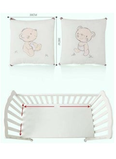DUNISO 6 Pieces of Baby crib protective pads,universal pure cotton rectangular surround pads, children's bed surround, soft, breathable and anti collision, 30cm * 30cm  - Image 2