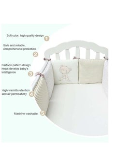 DUNISO 6 Pieces of Baby crib protective pads,universal pure cotton rectangular surround pads, children's bed surround, soft, breathable and anti collision, 30cm * 30cm  - Image 3