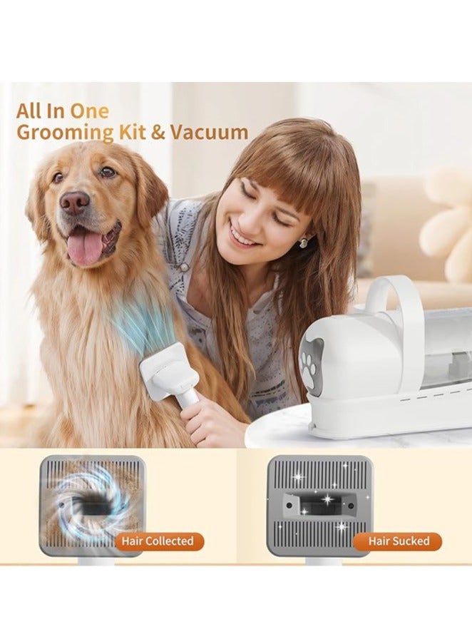 عام عدة تنظيف للشعر الأليف متعددة الاستخدامات 7 في 1، مجموعة مكنسة كهربائية للقطط والكلاب، مجموعة العناية بالقطط والكلاب براون وحلاقة. - Image 2