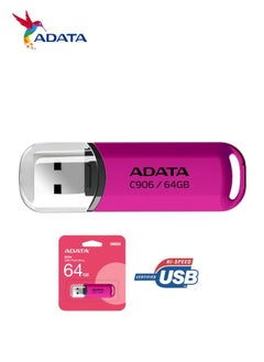 ADATA C906 Compact | 64GB USB 2.0 Flash Drive | Lightweight and Fast Data Transfer | Pink  - Image 5