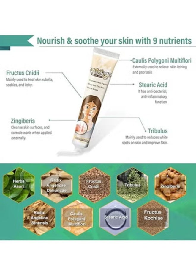 سوميفون جروفورج كريم العناية بالبهاق للبشرة البهاق (قطعتان) تقليل البقع البيضاء كريم البهاق الصدفية البقع البيضاء علاج البهاق تحسين تصبغ الجلد - Image 5