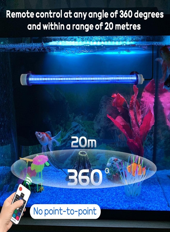 SZMiNiLED Submersible Aquarium Light for Fish Tank: Full Spectrum Underwater Fish Tank Light with Dimming 8 Colors - COB LED Aquarium Lights with Remote and Suction for 7.8 Inch Saltwater Freshwater Tanks - Image 3