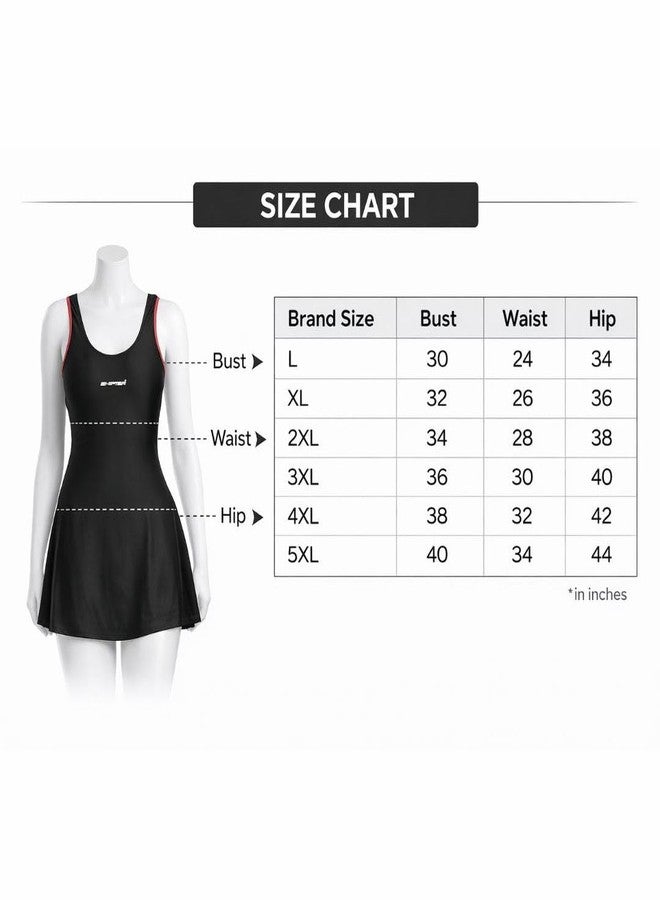SHIFTER Women One-Piece Professional Swimsuit, Premium Comfort Sleeveless Swimwear Costume Beach Holiday Designer Wear (Large, Black) - Image 5