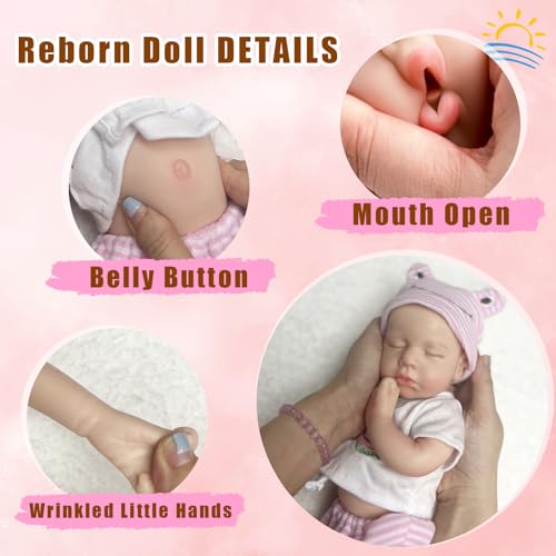 OtardDolls دمى أوتارد 33 سم دمى أطفال مولودين من السيليكون بجسم كامل فتاة دمى مصنوعة يدويًا مرسومة دمى مولودين من السيليكون للأطفال - Image 5