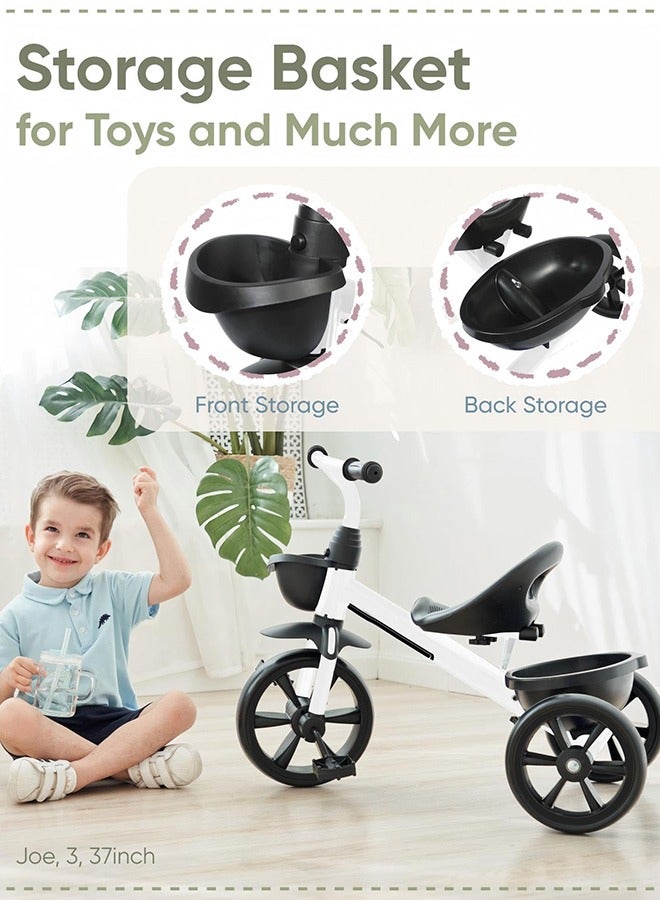 Favarey Kids Balance Bike Kids Tricycles for 2-4 Years, Three Wheel Tricycle For Toddlers with One Seat, 3 Wheel Baby Bicycle With Basket - Image 2