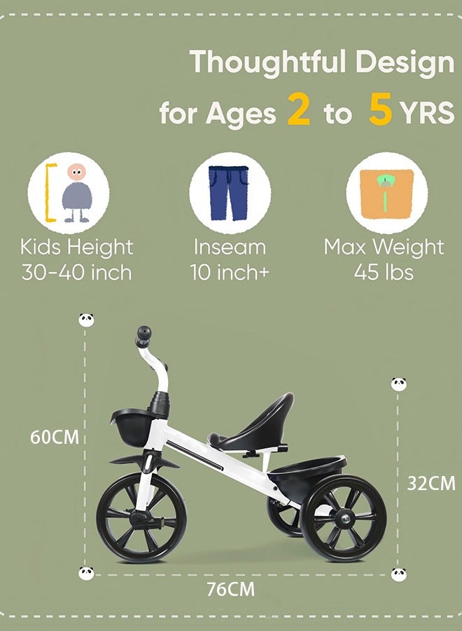 Favarey Kids Balance Bike Kids Tricycles for 2-4 Years, Three Wheel Tricycle For Toddlers with One Seat, 3 Wheel Baby Bicycle With Basket - Image 3
