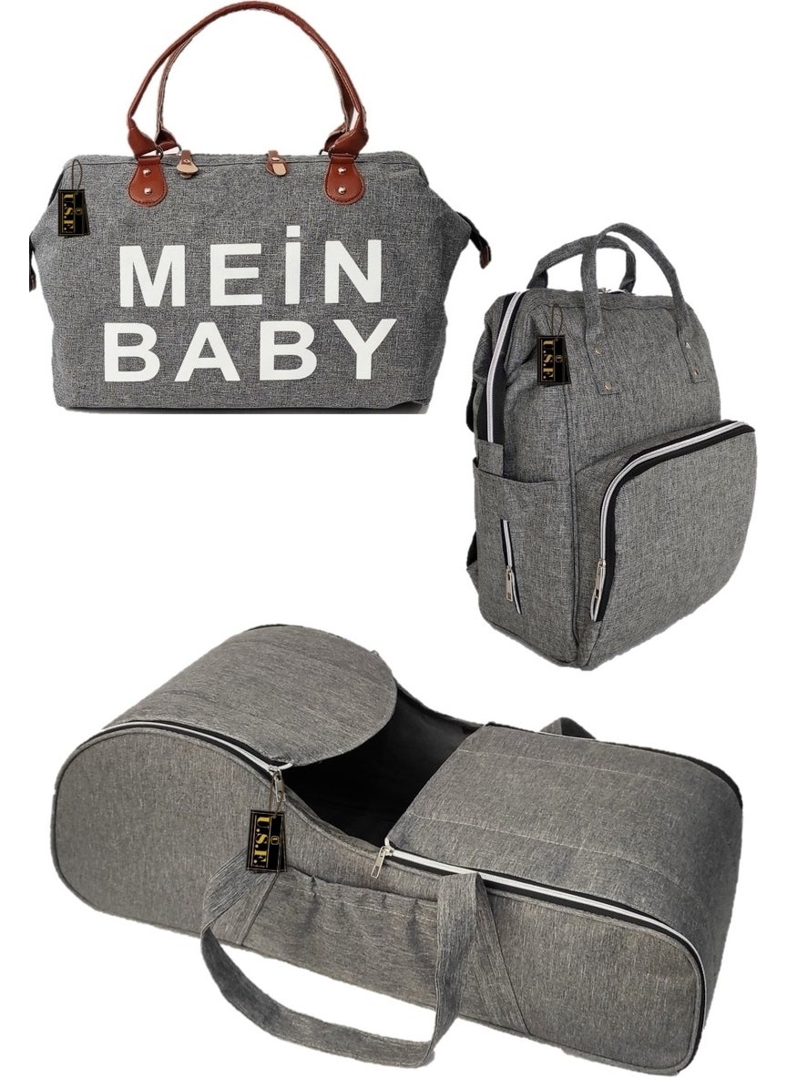 U.S.F Mother Baby Care Bag + Carrycot Baby Carrier Stroller + Hospital Discharge Bag Carrycot Baby Carrier Stroller Set of 3  - Image 1