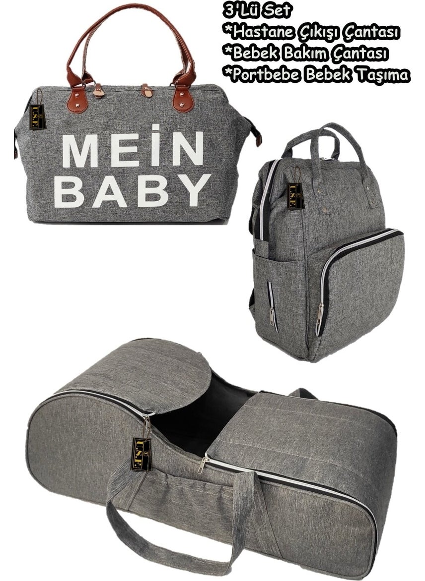 U.S.F Mother Baby Care Bag + Carrycot Baby Carrier Stroller + Hospital Discharge Bag Carrycot Baby Carrier Stroller Set of 3  - Image 3